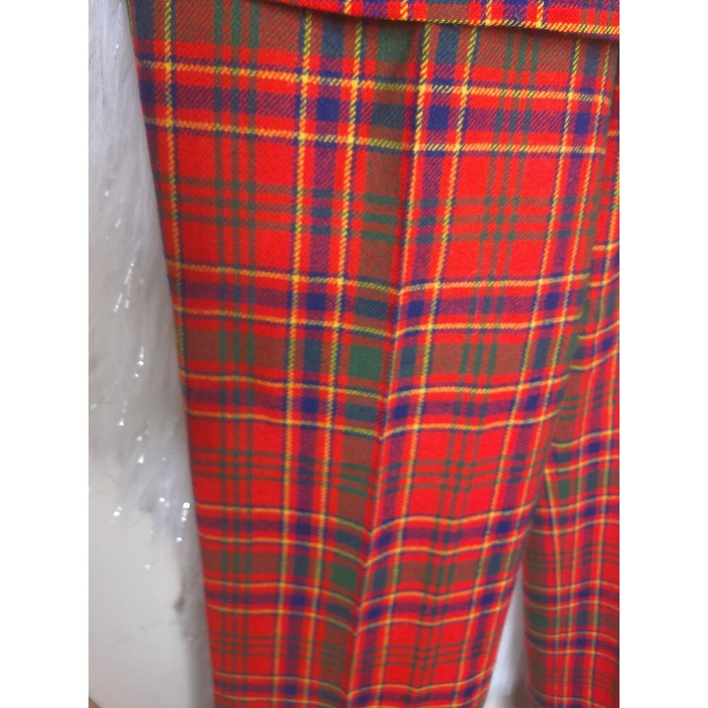 VTG Pendleton Knockabouts Red Tartan Plaid Wool Blazer & Pants Suit Set Size 12 - Picture 9 of 10